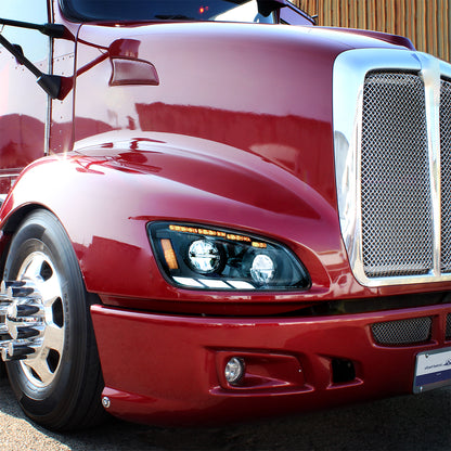 Kenworth T440, T470, T660 LED Headlight with 12 LED Sequential Turn and 81 LED Position Light