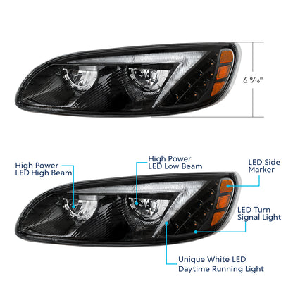 Peterbilt 330, 335, 337, 340, 348, 382, 384, 386, 387 LED Headlight with 8 LED Turn and 50 LED Position Light