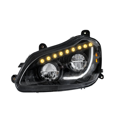 Kenworth T680 45 LED Headlight with 9 LED Sequential Turn and 24 Full LED Marker Light