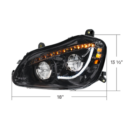 Kenworth T680 45 LED Headlight with 9 LED Sequential Turn and 24 Full LED Marker Light