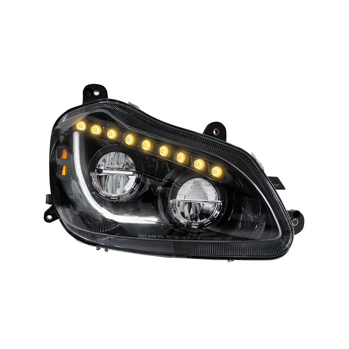 Kenworth T680 45 LED Headlight with 9 LED Sequential Turn and 24 Full LED Marker Light