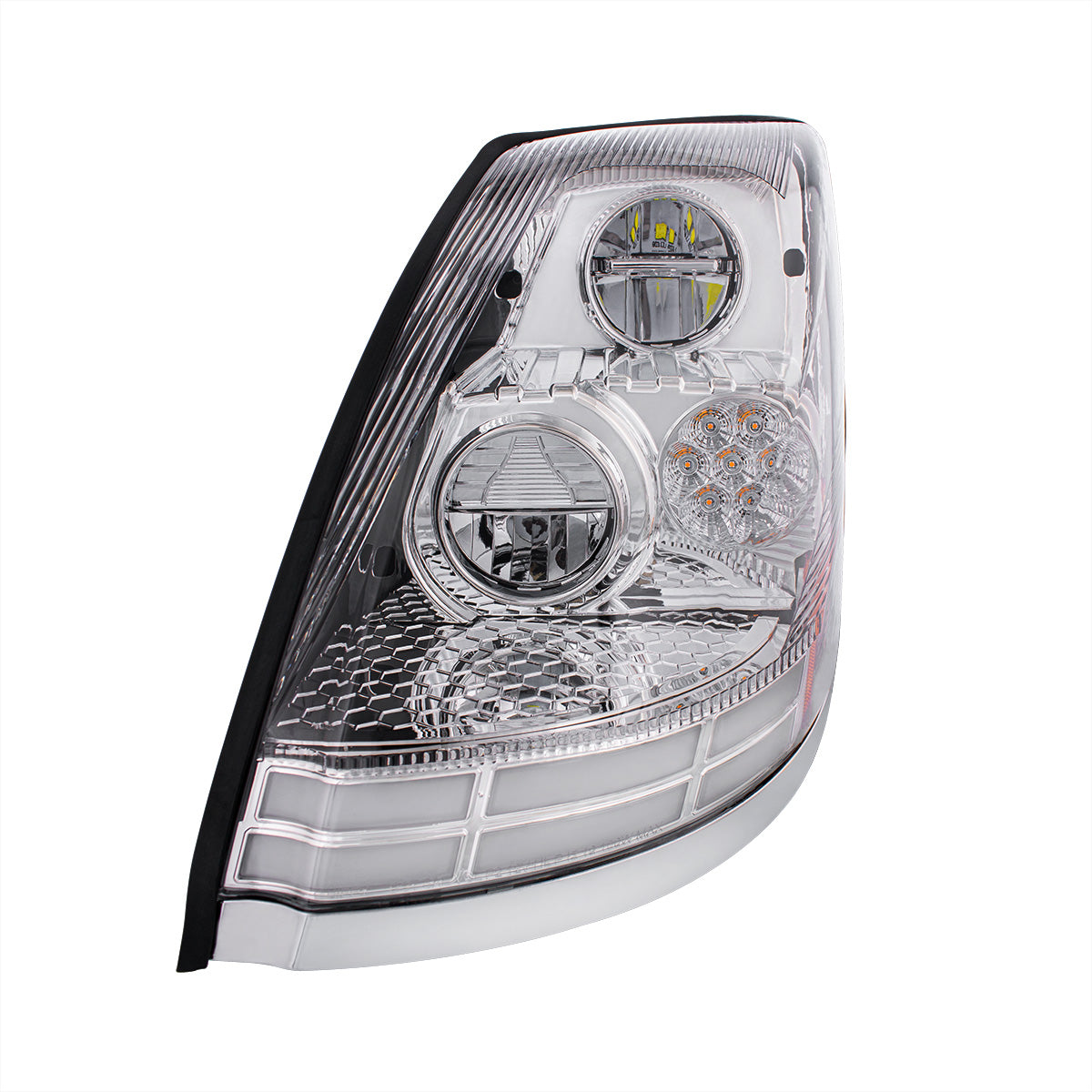 Volvo VN/VNL 2003-2017 LED Headlight with 7 LED Turn and 66 LED Dual Color Light Bar