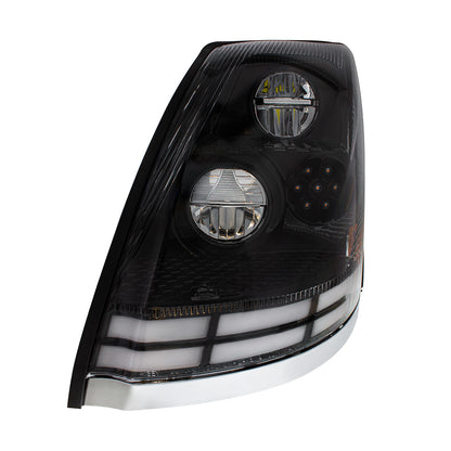 Volvo VN/VNL 2003-2017 LED Headlight with 7 LED Turn and 66 LED Dual Color Light Bar