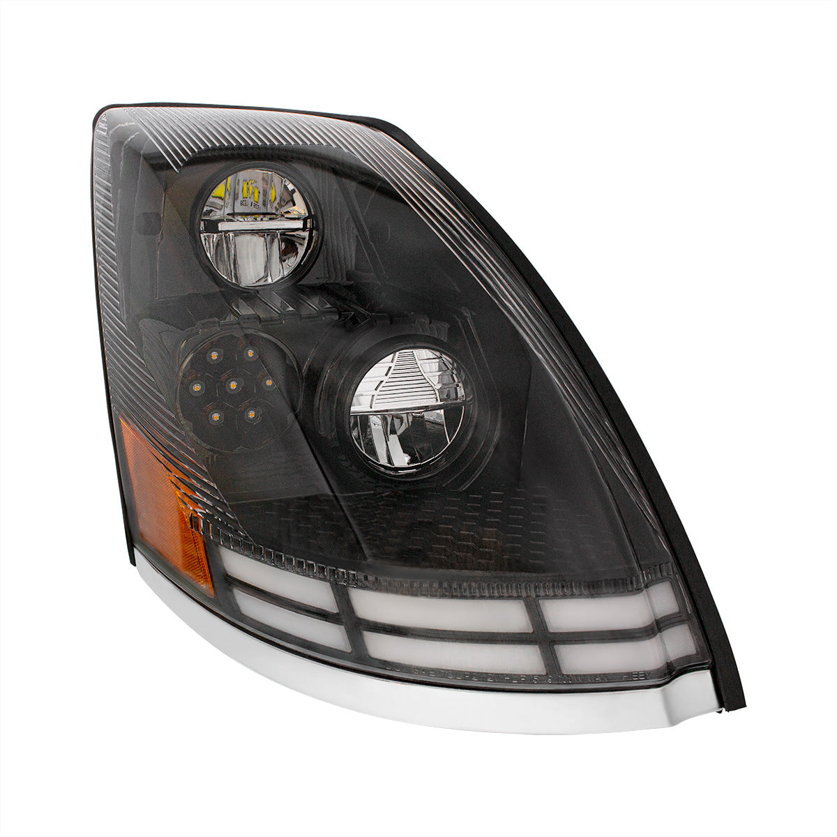 Volvo VN/VNL 2003-2017 LED Headlight with 7 LED Turn and 66 LED Dual Color Light Bar