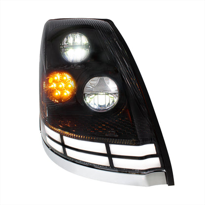 Volvo VN/VNL 2003-2017 LED Headlight with 7 LED Turn and 66 LED Dual Color Light Bar