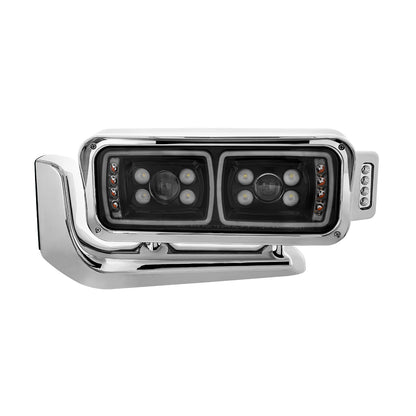 Peterbilt 10 LED Projection Headlight with 8 LED Turn, 100 LED Position Light Bar and 14 LED Side Marker Pod with Mounting Arm