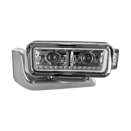 Peterbilt 6 LED Projection Headlight with 14 LED Turn, 98 LED Position Light Bar and 14 LED Side Marker Pod with Mounting Arm