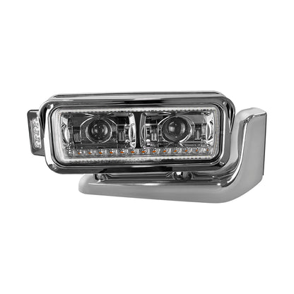 Peterbilt 6 LED Projection Headlight with 14 LED Turn, 98 LED Position Light Bar and 14 LED Side Marker Pod with Mounting Arm
