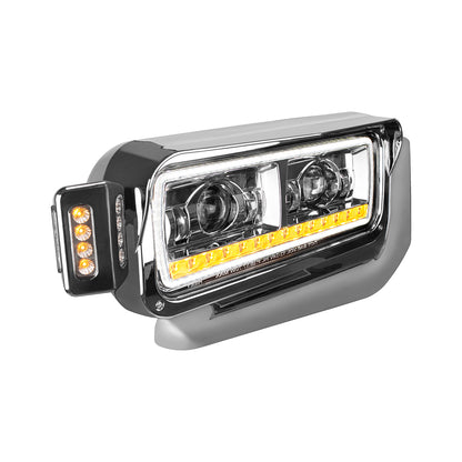 Peterbilt 6 LED Projection Headlight with 14 LED Turn, 98 LED Position Light Bar and 14 LED Side Marker Pod with Mounting Arm