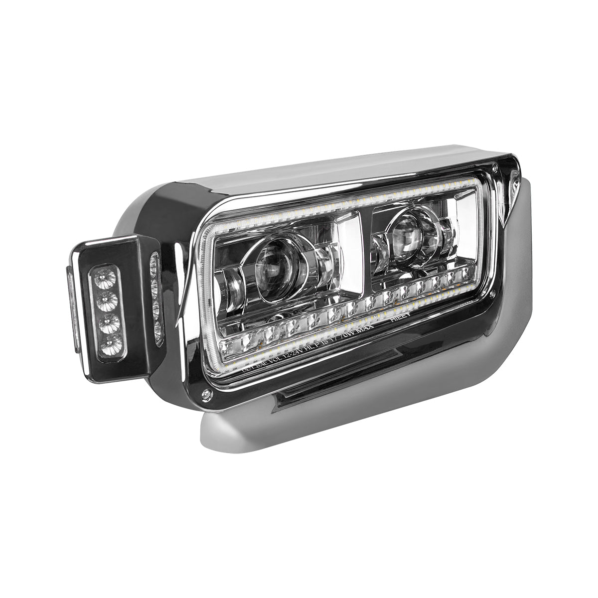 Peterbilt 6 LED Projection Headlight with 14 LED Turn, 98 LED Position Light Bar and 14 LED Side Marker Pod with Mounting Arm