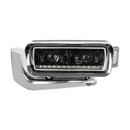 Peterbilt 6 LED Projection Headlight with 14 LED Turn, 98 LED Position Light Bar and 14 LED Side Marker Pod with Mounting Arm