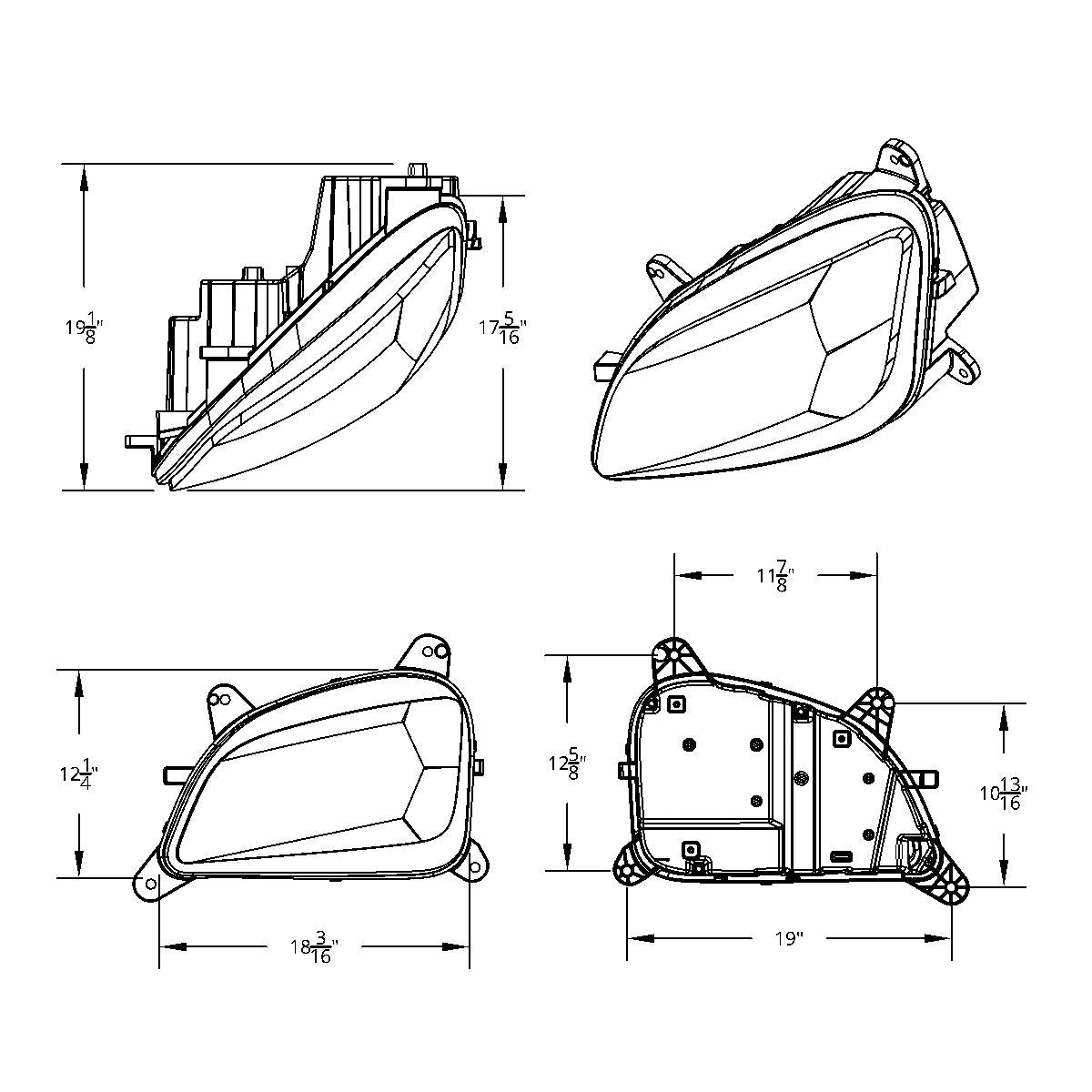 Peterbilt 579 and 587 LED Headlight with 9 LED Sequential Turn Signal and 28 LED Light Bar