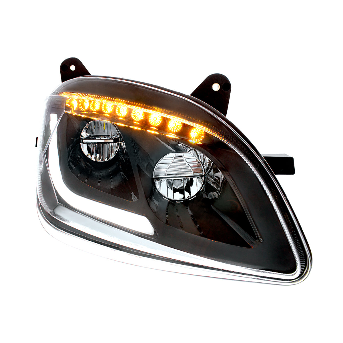 Peterbilt 579 and 587 LED Headlight with 9 LED Sequential Turn Signal and 28 LED Light Bar