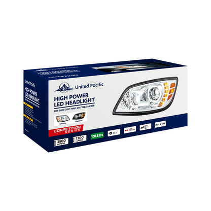 Hino 238, 258, 268, 338 2005-2021 10 LED Headlight with 6 LED Turn and 100 Halo Position Light