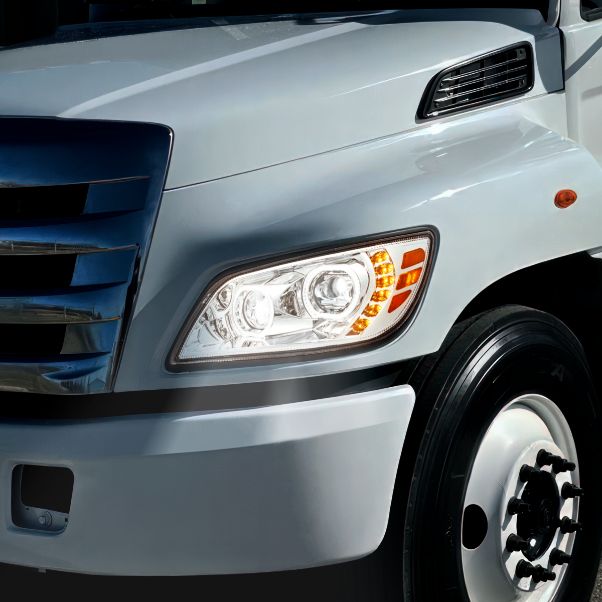Hino 238, 258, 268, 338 2005-2021 10 LED Headlight with 6 LED Turn and 100 Halo Position Light