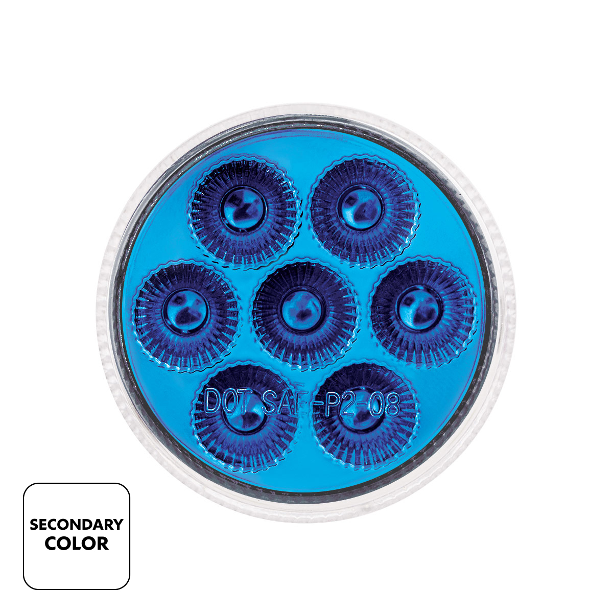 Double Fury Blue Auxiliary to Amber Function 7 LED 2" Light