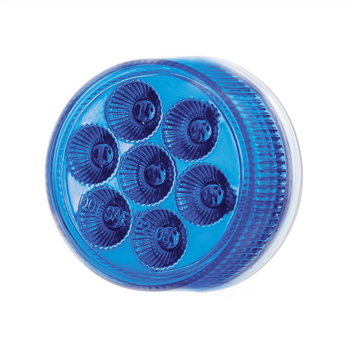 Double Fury Blue Auxiliary to Amber Function 7 LED 2" Light