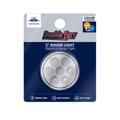 Double Fury Blue Auxiliary to Amber Function 7 LED 2" Light