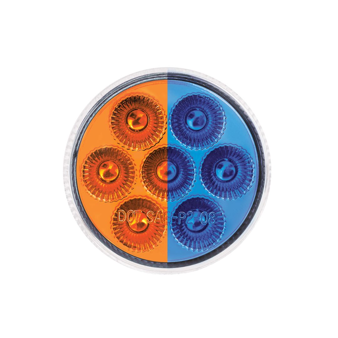 Double Fury Blue Auxiliary to Amber Function 7 LED 2" Light