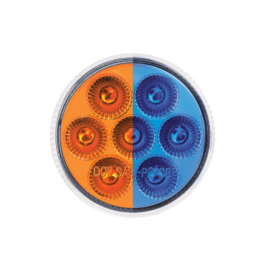 Double Fury Blue Auxiliary to Amber Function 7 LED 2" Light