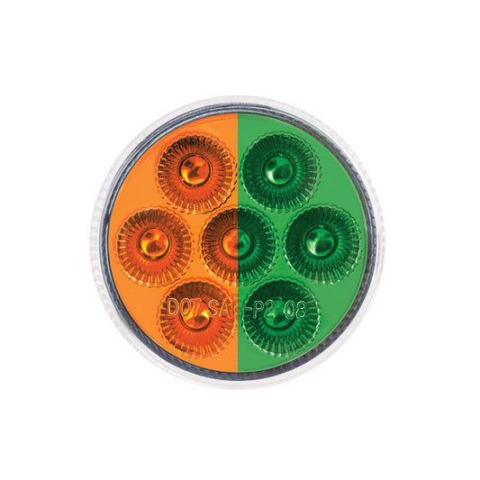 Double Fury Green Auxiliary to Amber Function 7 LED 2" Light
