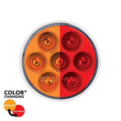 Double Fury Red Auxiliary to Amber Function 7 LED 2" Light
