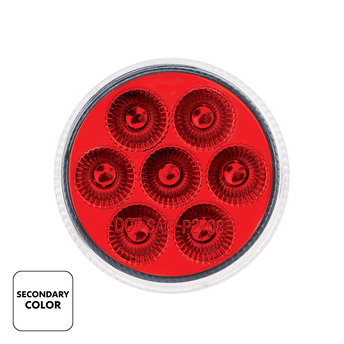 Double Fury Red Auxiliary to Amber Function 7 LED 2" Light
