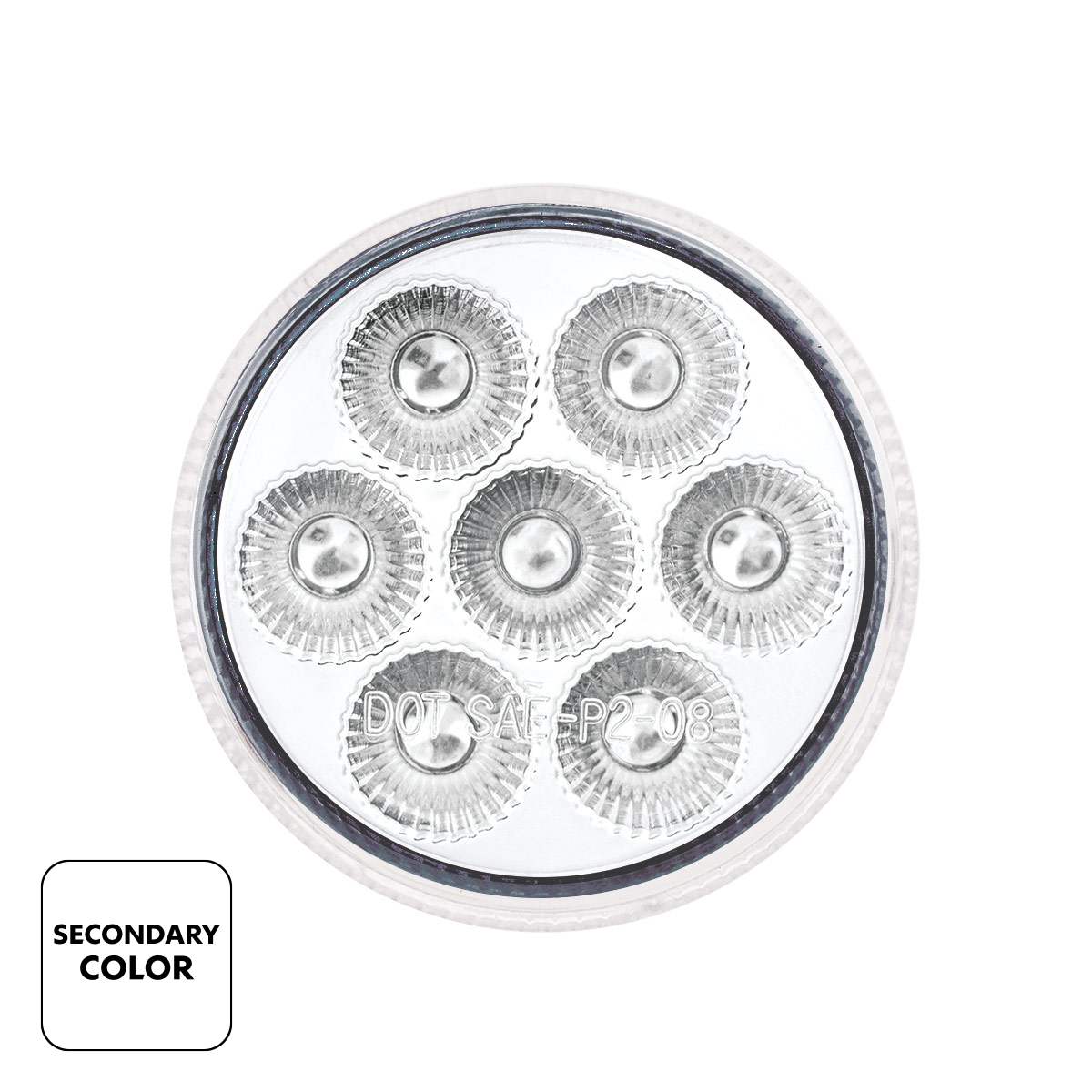 Double Fury White Auxiliary to Amber Function 7 LED 2" Light