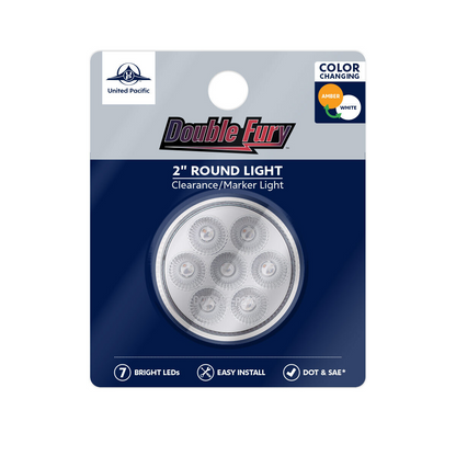 Double Fury White Auxiliary to Amber Function 7 LED 2" Light