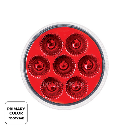 Double Fury Blue Auxiliary to Red Function 7 LED 2" Light