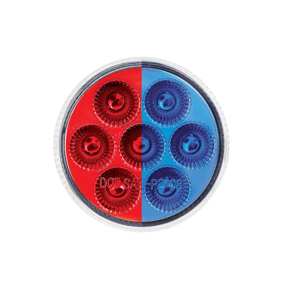 Double Fury Blue Auxiliary to Red Function 7 LED 2" Light