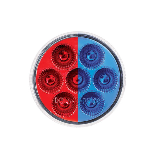Double Fury Blue Auxiliary to Red Function 7 LED 2" Light