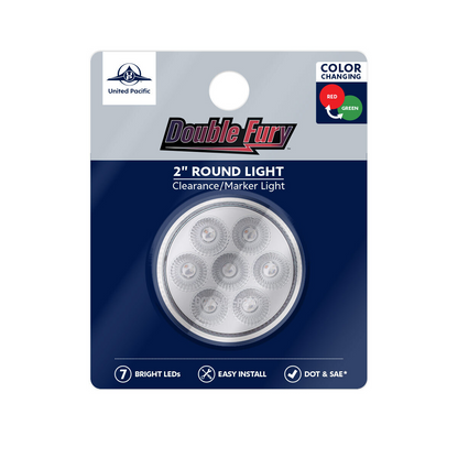 Double Fury Green Auxiliary to Red Function 7 LED 2" Light