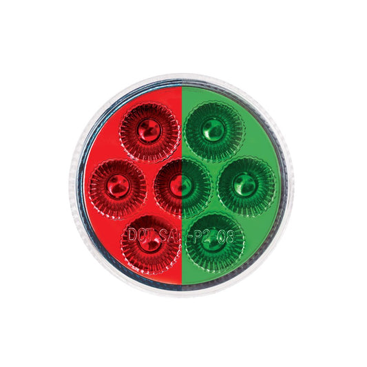 Double Fury Green Auxiliary to Red Function 7 LED 2" Light