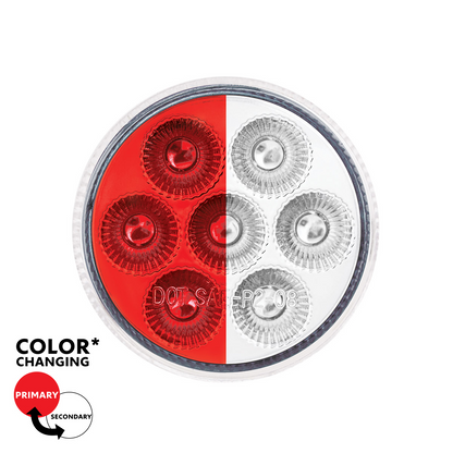 Double Fury White Auxiliary to Red Function 7 LED 2" Light