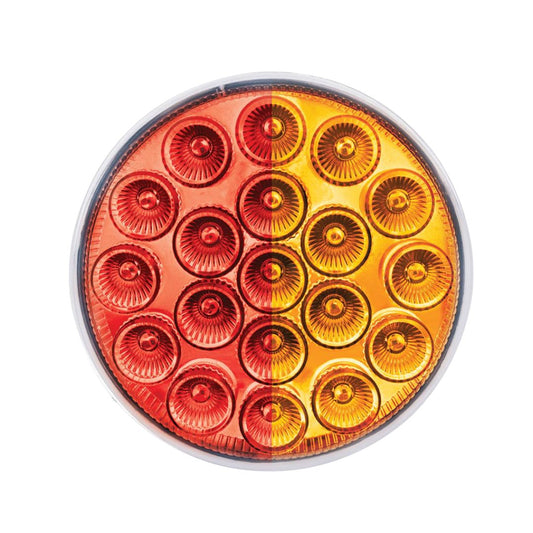 Double Fury Amber Auxiliary to Red Primary Dual Function 19 LED 4" Round Light