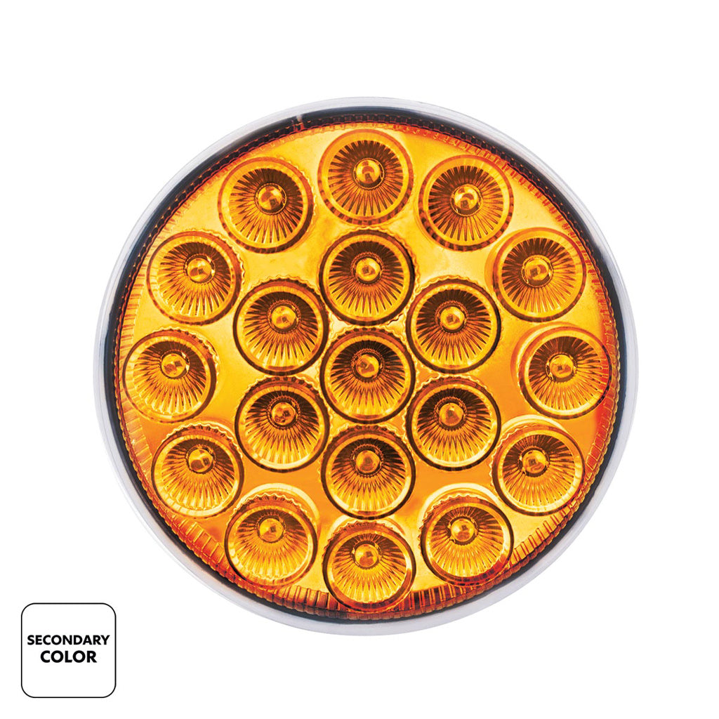 Double Fury Amber Auxiliary to Red Primary Dual Function 19 LED 4" Round Light