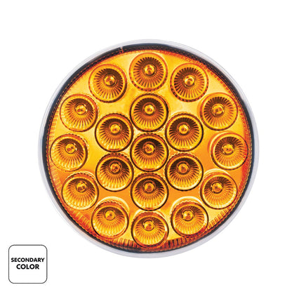 Double Fury Amber Auxiliary to Red Primary Dual Function 19 LED 4" Round Light