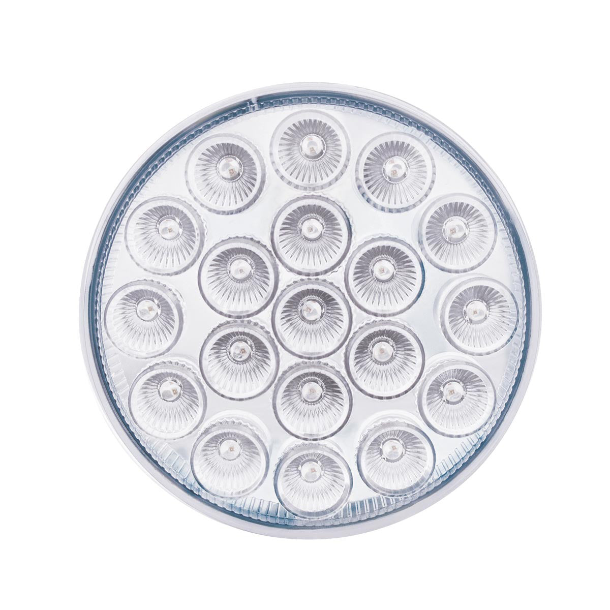 Double Fury Green Auxiliary to Amber Primary Dual Function 19 LED 4" Round Light