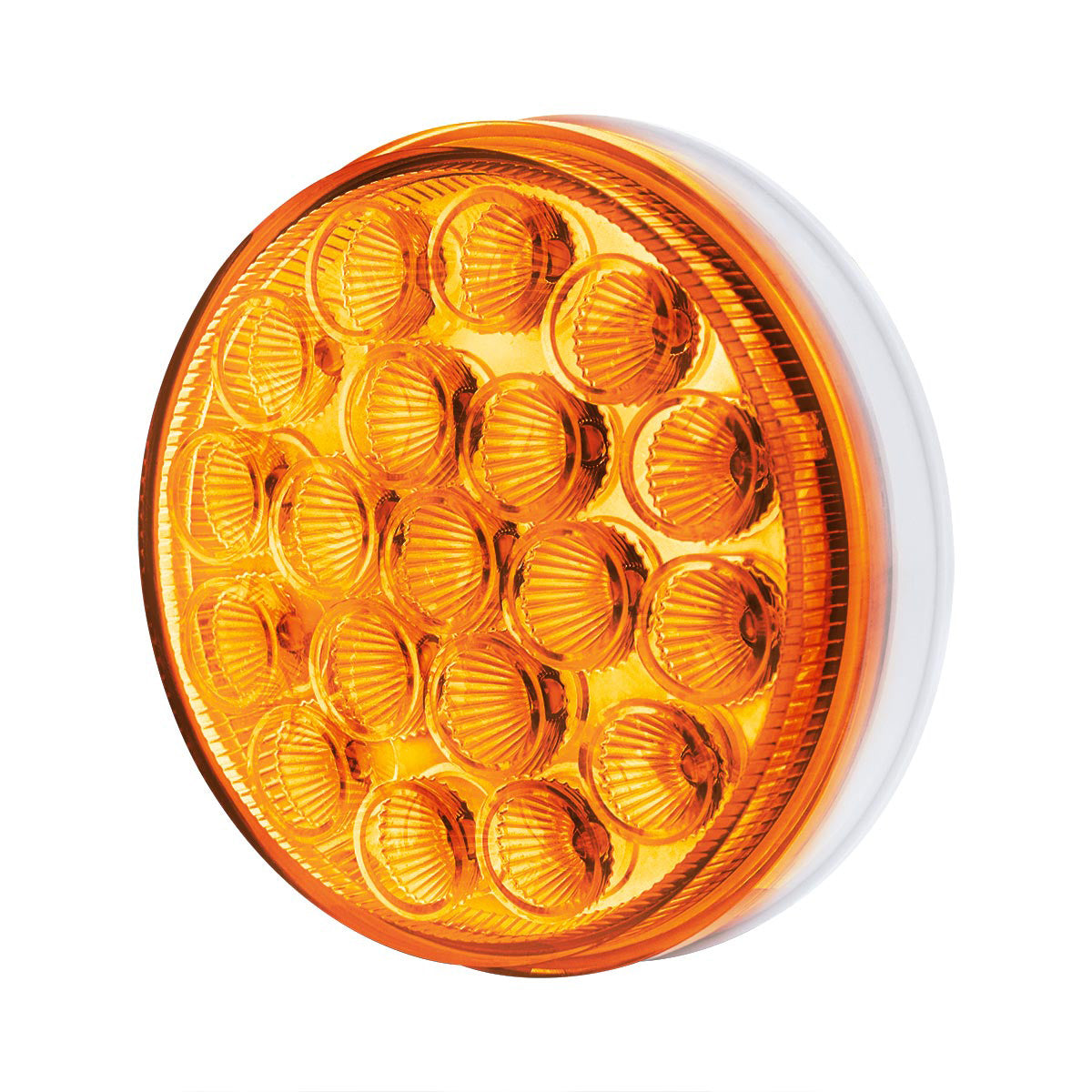 Double Fury Green Auxiliary to Amber Primary Dual Function 19 LED 4" Round Light