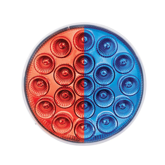 Blue Fury Green Auxiliary to Red Primary Dual Function 19 LED 4" Round Light