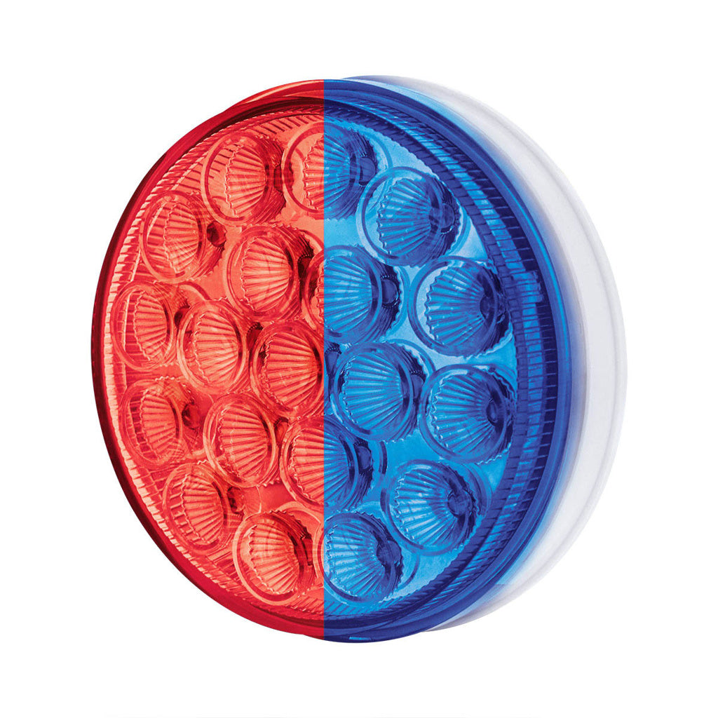 Blue Fury Green Auxiliary to Red Primary Dual Function 19 LED 4" Round Light
