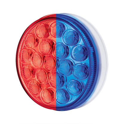 Blue Fury Green Auxiliary to Red Primary Dual Function 19 LED 4" Round Light