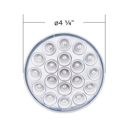 Double Fury Amber Auxiliary to Red Primary Dual Function 19 LED 4" Round Light