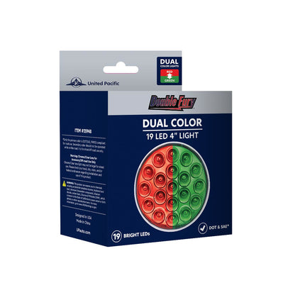 Double Fury Green Auxiliary to Red Primary Dual Function 19 LED 4" Round Light