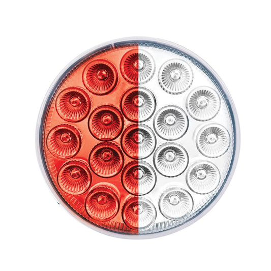 Double Fury White Auxiliary to Red Primary Dual Function 19 LED 4" Round Light