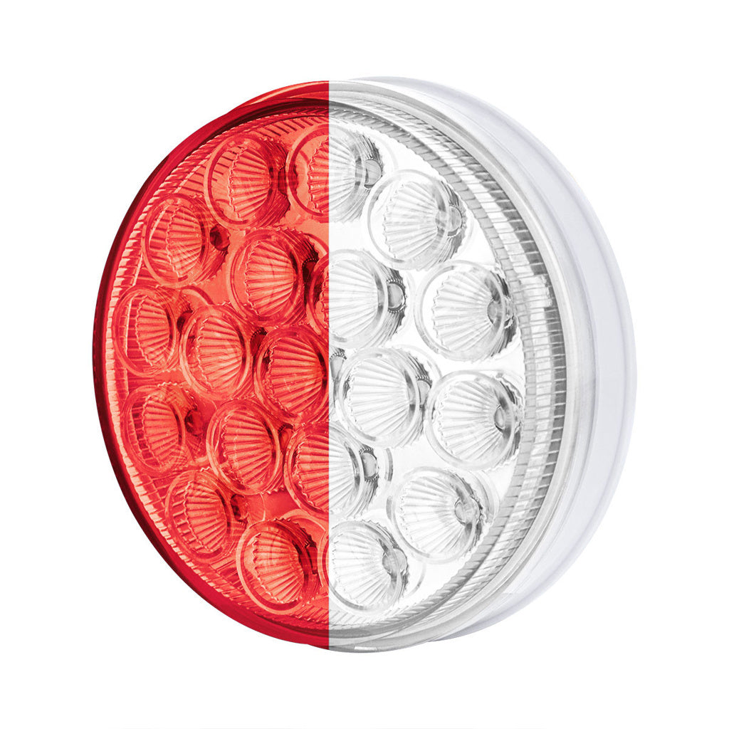 Double Fury White Auxiliary to Red Primary Dual Function 19 LED 4" Round Light