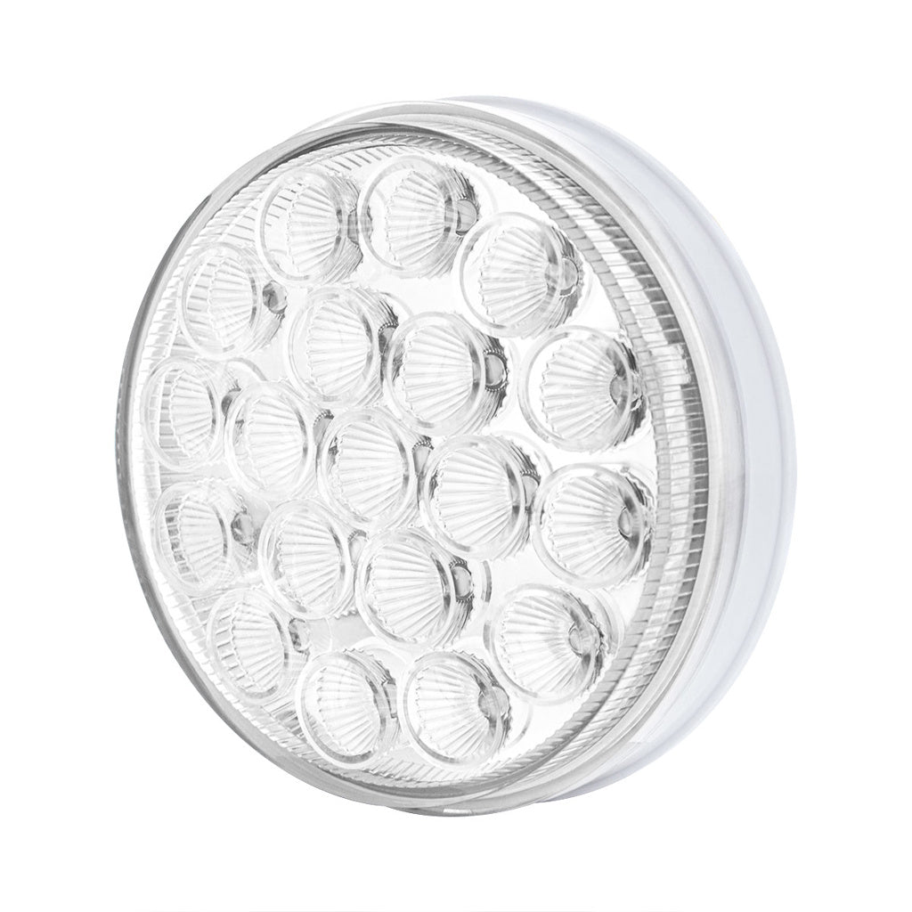 Double Fury White Auxiliary to Red Primary Dual Function 19 LED 4" Round Light