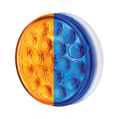Double Fury Blue Auxiliary to Amber Primary Dual Function 19 LED 4" Round Light