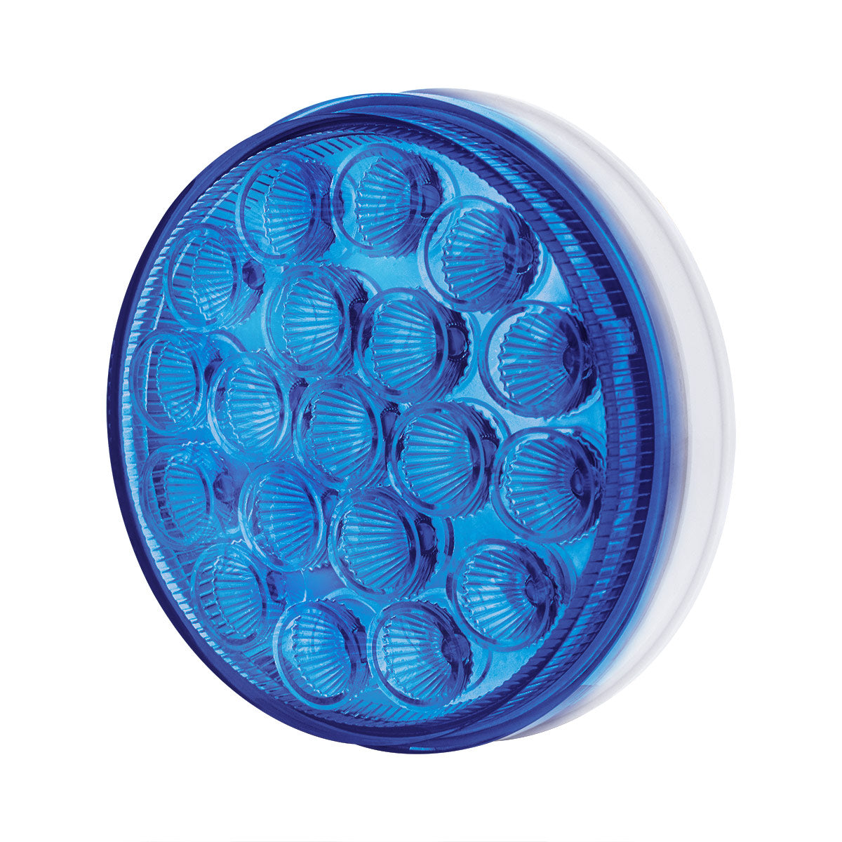 Double Fury Blue Auxiliary to Amber Primary Dual Function 19 LED 4" Round Light